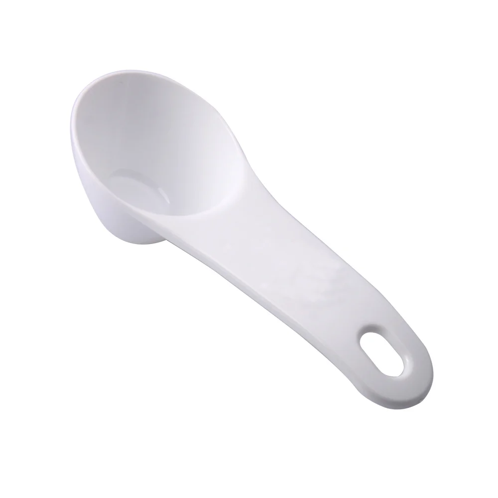 

Low price sell kitchen white cute measuring spoon plastic measure spoon