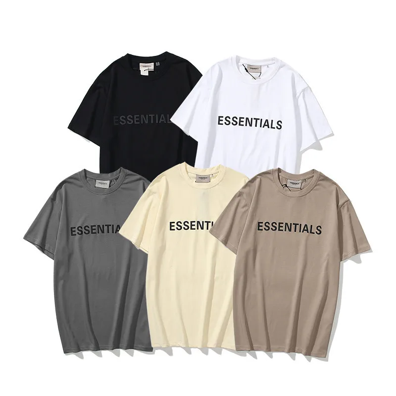 

2021 Fear of god essentials factory supplier 5 colors chest logo mens t shirt wholesale, Customized color