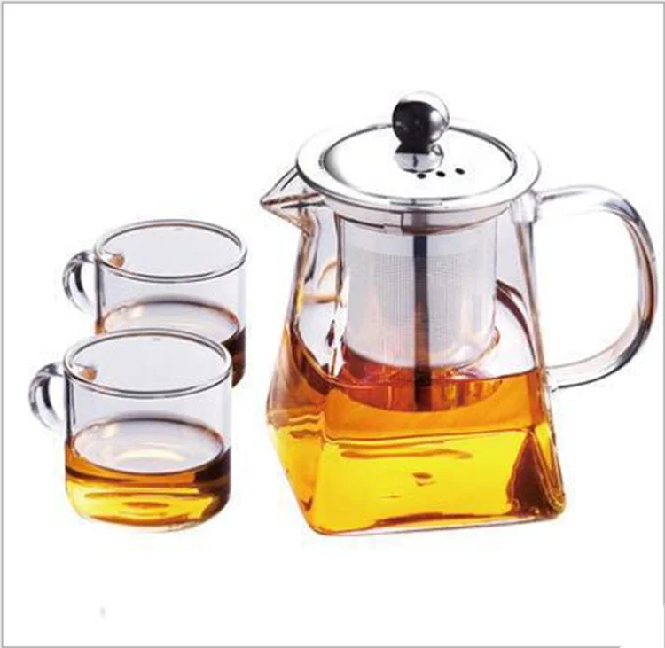 

350ml 500ml High Borosilicate Glass Teapot with Stainless Steel for Loose Leaf Tea High Borosilicate Glass Tea Kettle