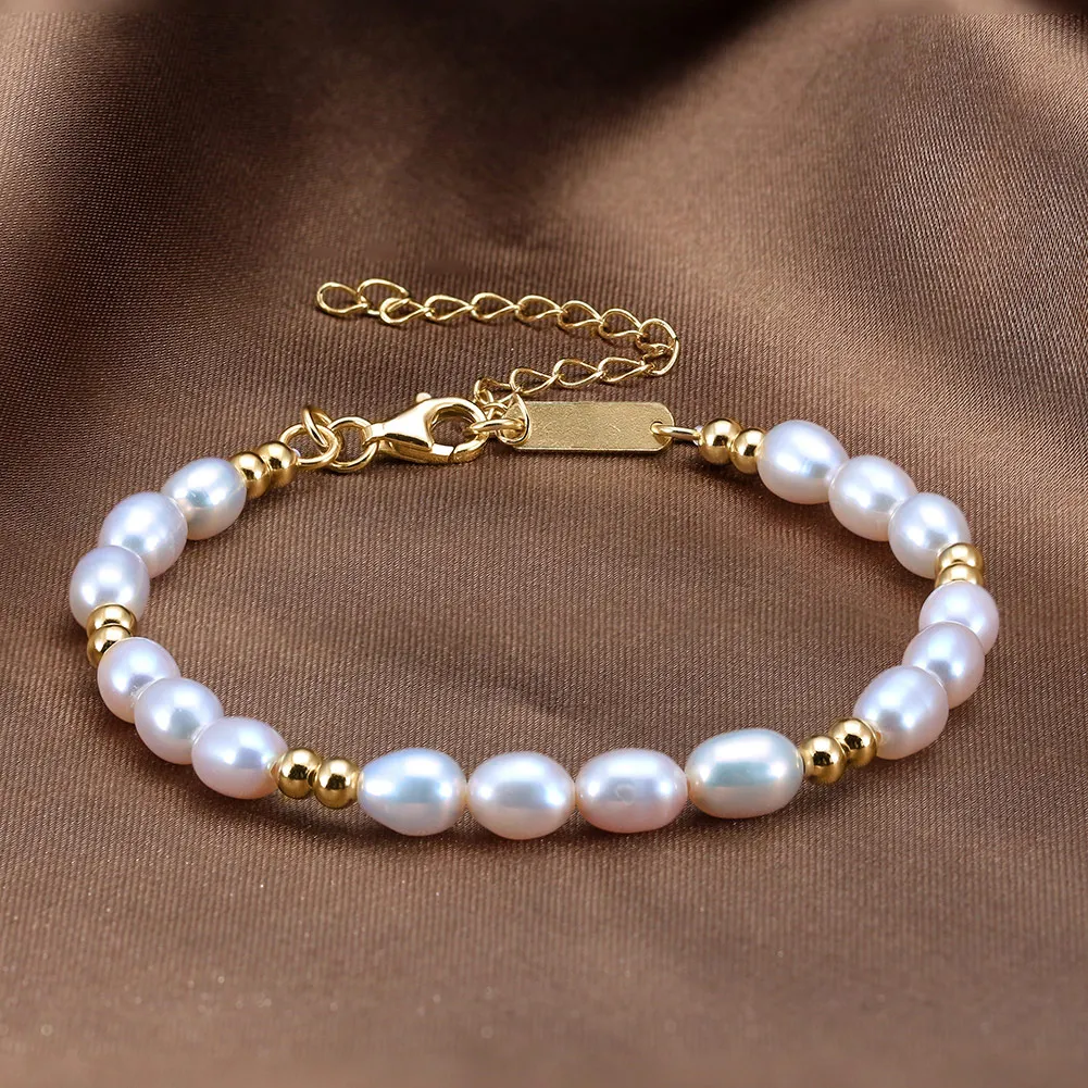 rinntin GPB36  Wholesale New Design Vintage Pearl Bracelet Jewelry Natural Pearl Adjustable Bracelet for Women and Girls