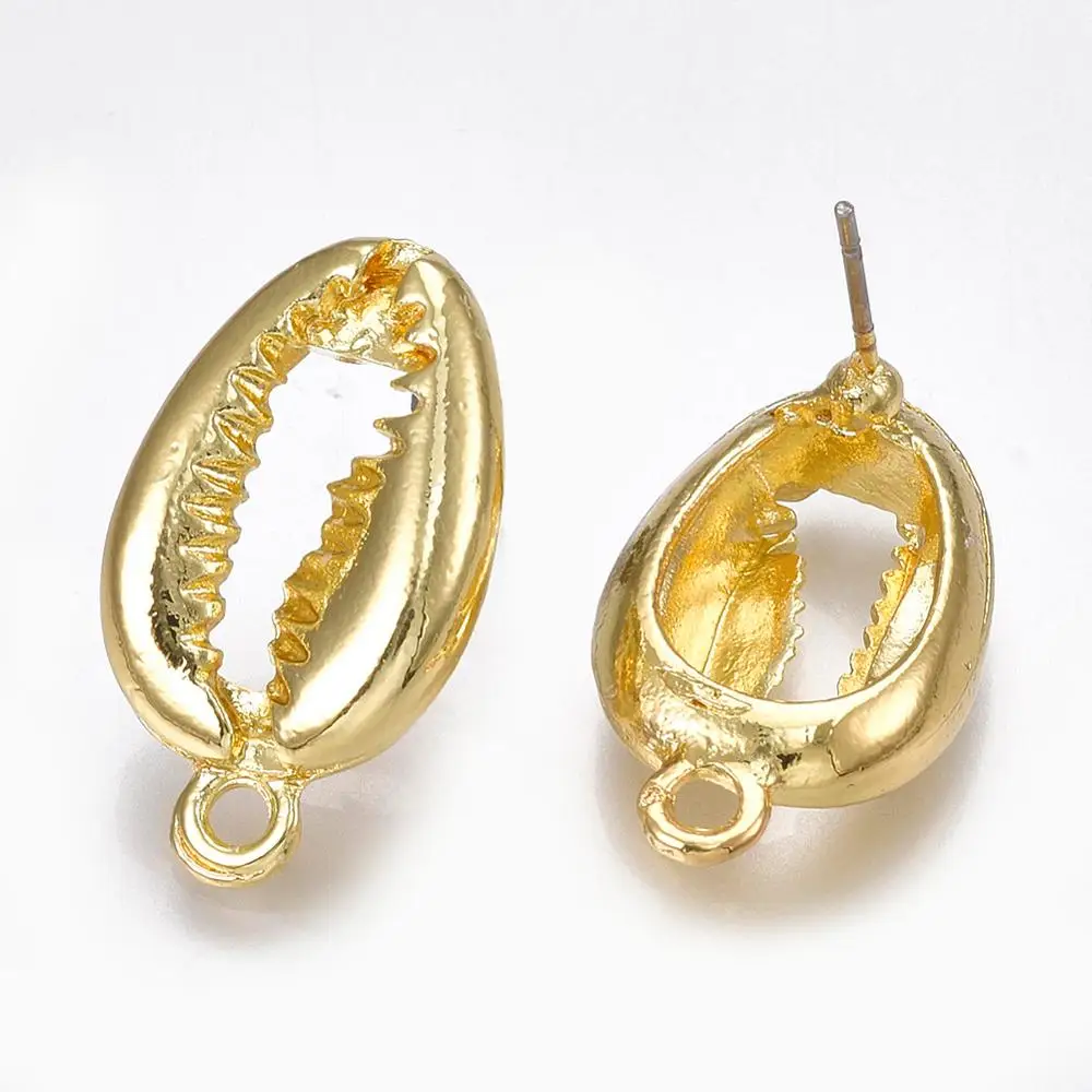 

Pandahall Light Gold Alloy Cowrie Shell Jewelry Stud Earring