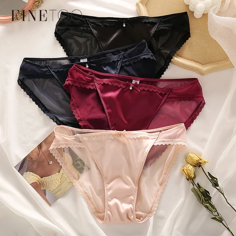 

FINETOO Women Sexy Mesh Panties Sexy Underwear High Quality Briefs Fashion Female Underpants Smooth Panty Sexy Ladies Lingerie