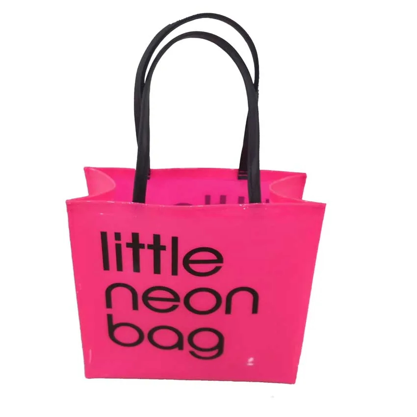 

new product little neon bag pvc pink bags handbags low MOQ