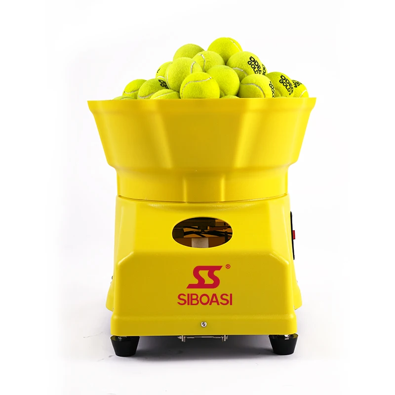 

Manufacturer practice training automatic ball machine equipment throws tennis balls, Yellow