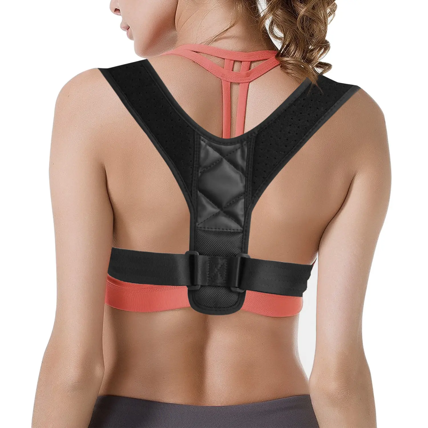 

Fitness safety corrector de postura Lumbar support Belt Posture Corrector Back Brace, Black