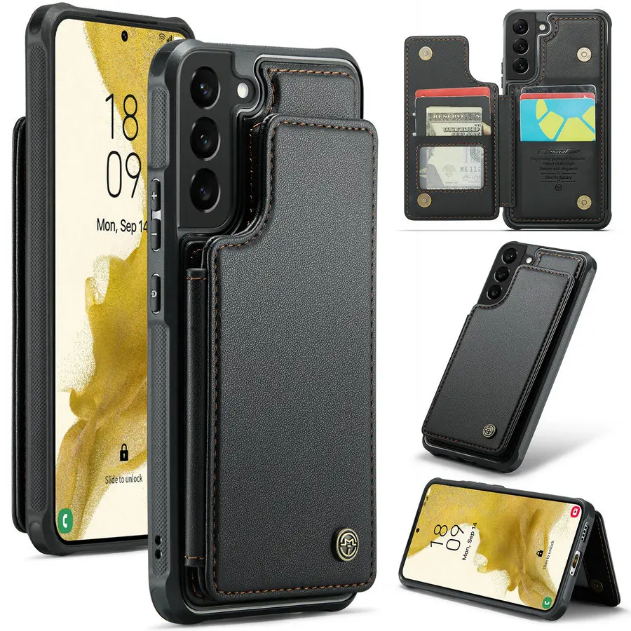 

CaseMe Mobile Phone Case for Samsung Galaxy S23 S22 plus Ultra Thin Leather Back Cover RFID Kickstand Case for Samsung S22 plus