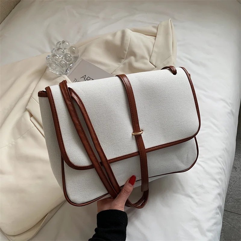 

2021 New Korean Bags High Quality Cotton Canvas Shoulder Messenger Bags Fashion Korean Handbag For Women