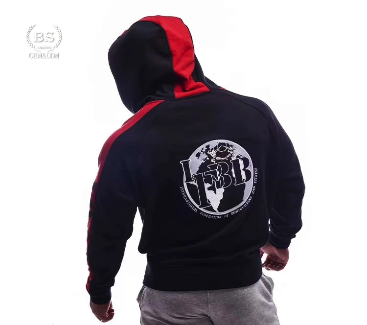 

Baisheng In Stock New fashion Embroidered print Casual Zip Up Hooded Fleece hoodies Men Jacket