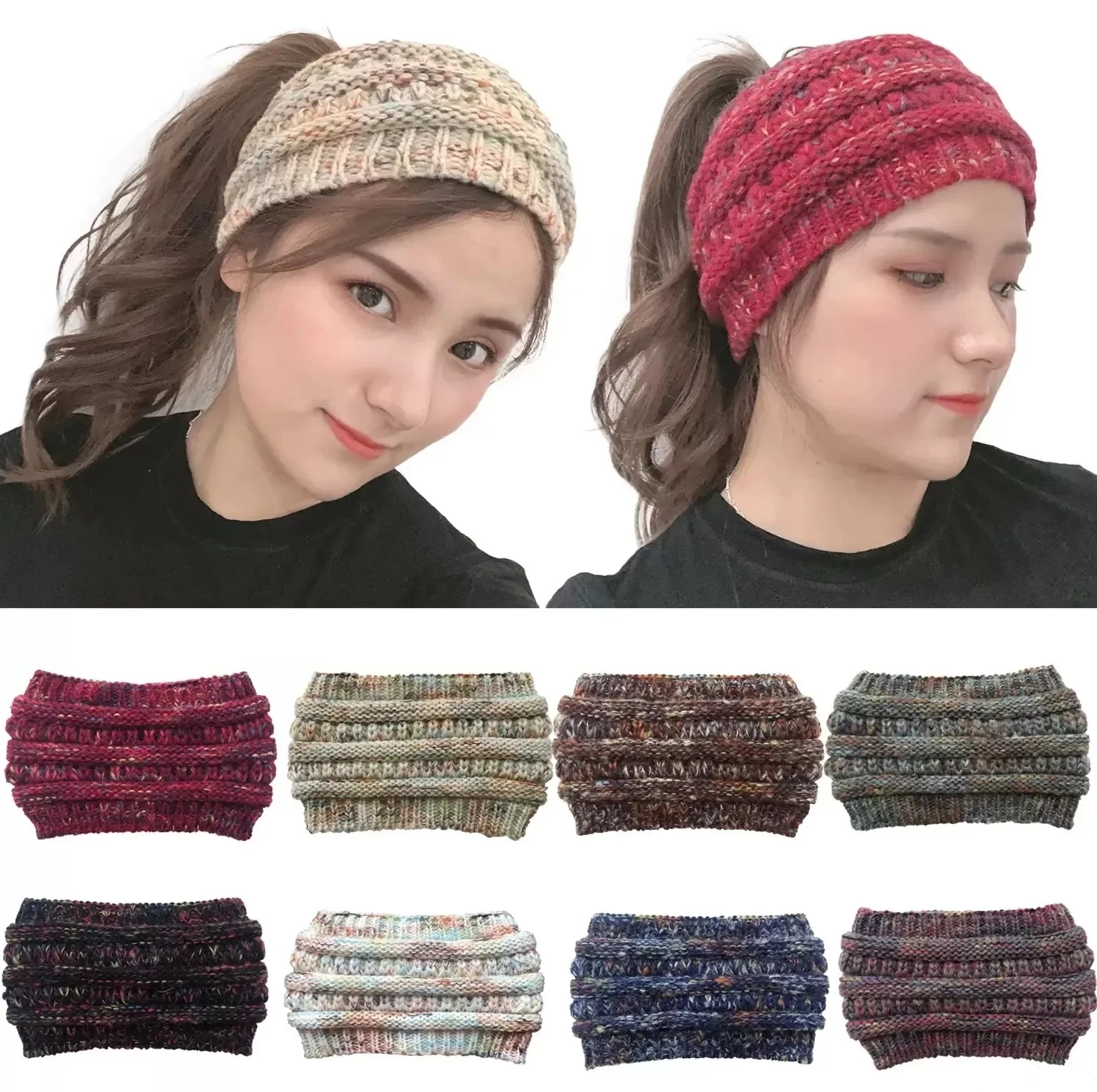 

Knitted Headbands Women Winter Headwrap Hairband Crochet Turban Head Band Wrap Colorful Ear Warm Headband Hair Accessories