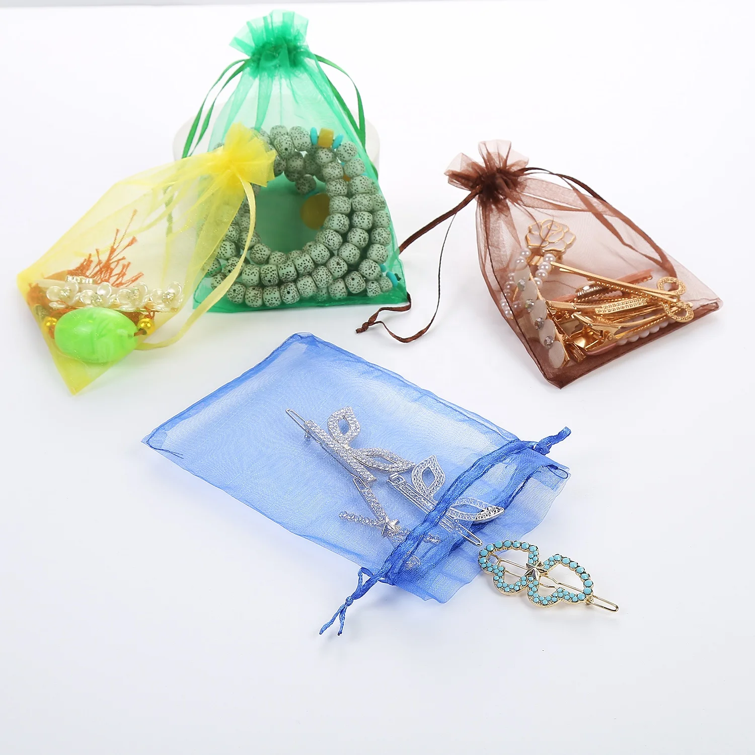 

Linna 40*60cm Custom Drawstring Organza Lace Bags Drawstring Mesh Jewelry Gift Pouches Mesh Cloth Organza Bags