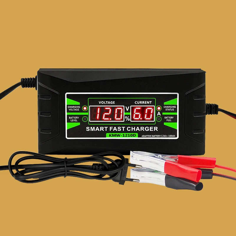 

smart output Electric Scooter 12V 6a Car lead acid battery charger, Black