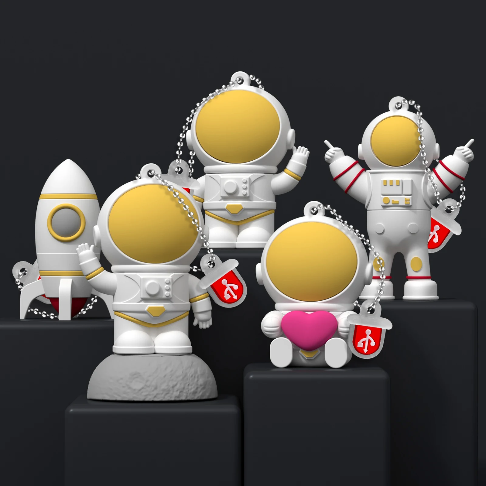 

Customized Soft PVC USB Flash Disk 64G 128gb Astronaut USB Pen Drive 4gb 8gb 16gb 32gb OEM Memory Stick