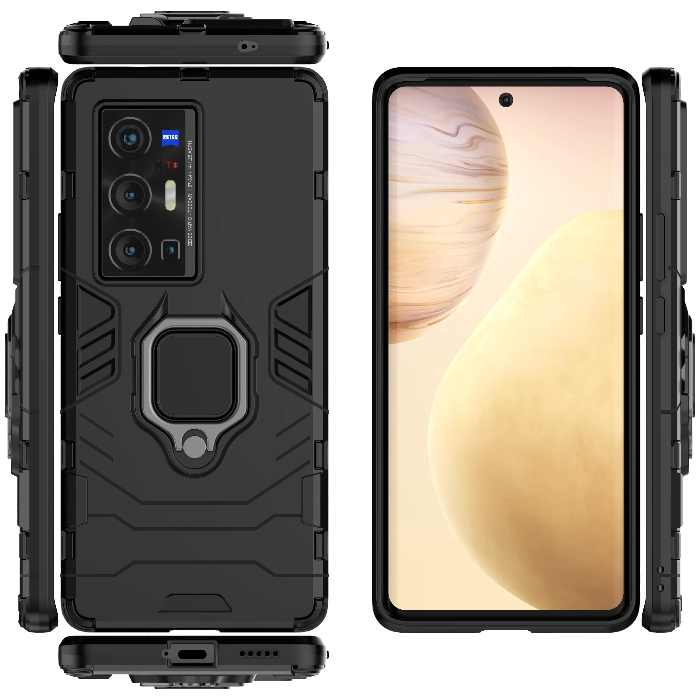 

For VIVO X70 PRO+ Case Shockproof Magnetic Ring Stand Cover, As pictures