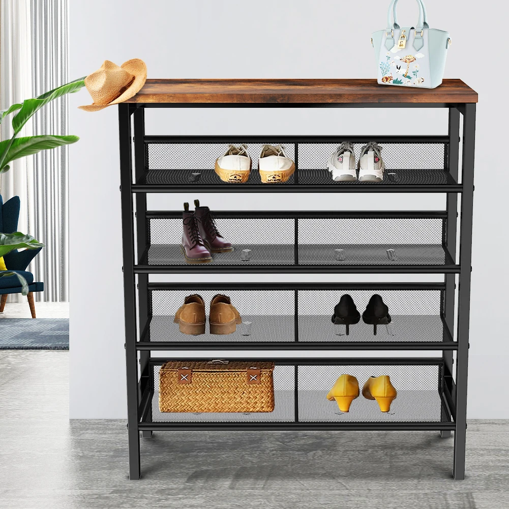 

Shoe Racks 5-Tier Expandable 20-25Pair Shoe Rack Resin Freestanding Closet Entryway Bedroom Footwear Organizer