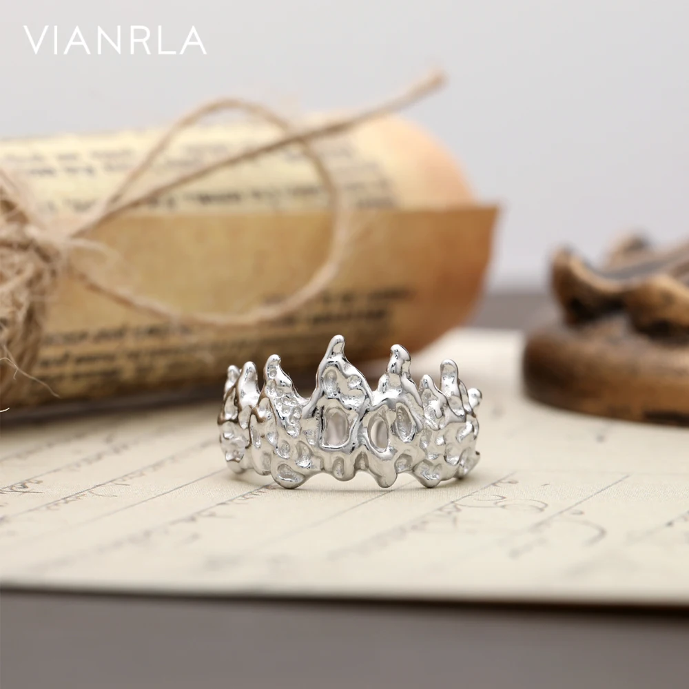 

925 Sterling Silver Irregular Flame Shape Open Ring Adjustable Ring