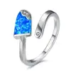 Wholesale fashion designs summer jewelry CZ copper opal icecream open rings for girls