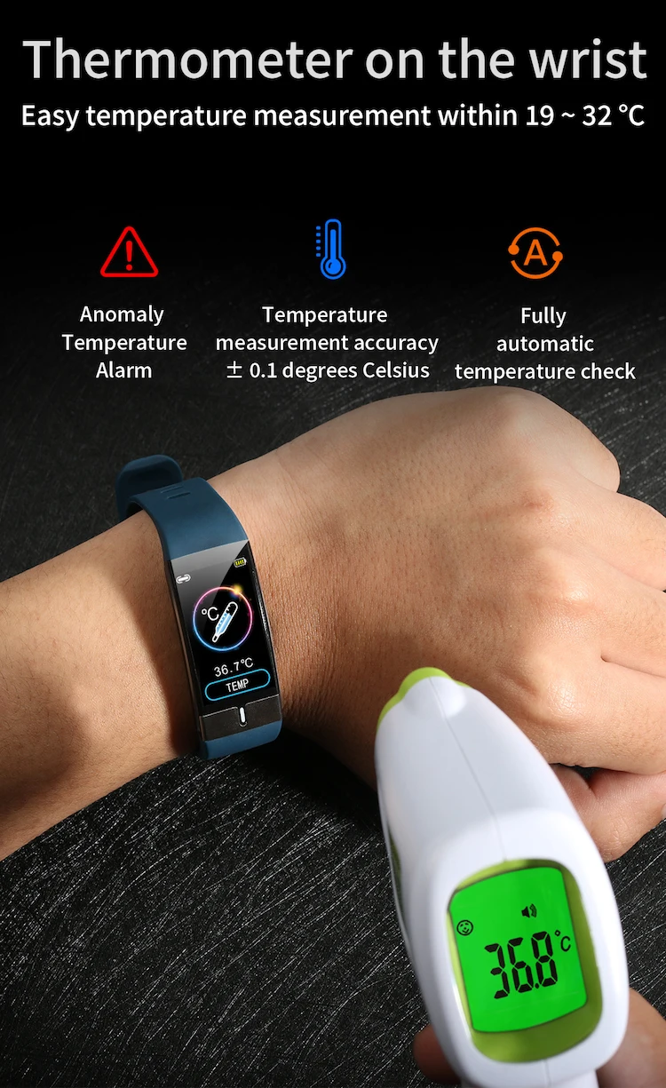 IP68 smart watch E66 with ecg heart rate monitor body temperature watch bracelet fitness tracker