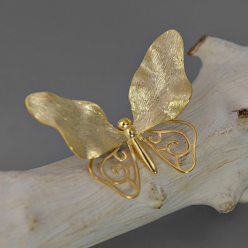 

925 Sterling Silver Butterfly Brooch Pin Charming Women Brooches