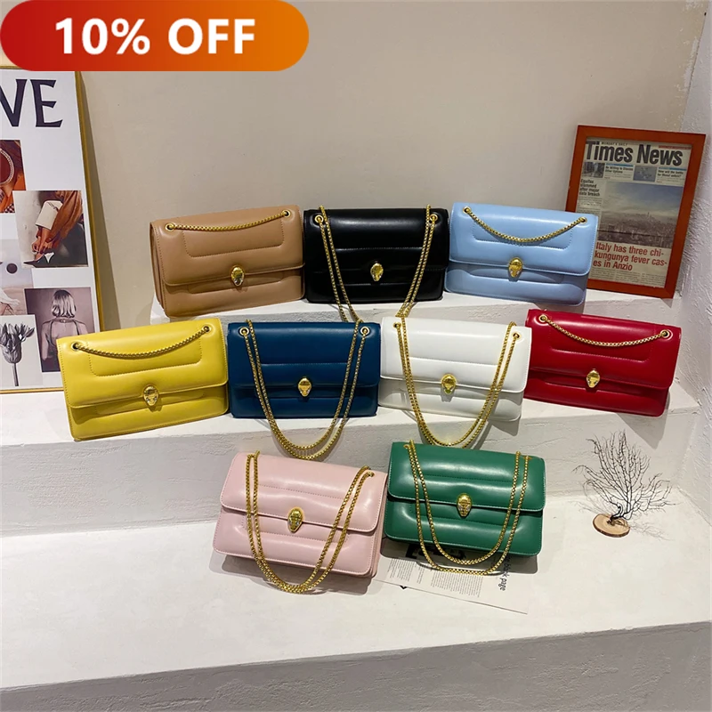 

2022 Wholesale new fashion women's handbags snake pattern leather cross-body bag shoulder bag women handbags, As picture