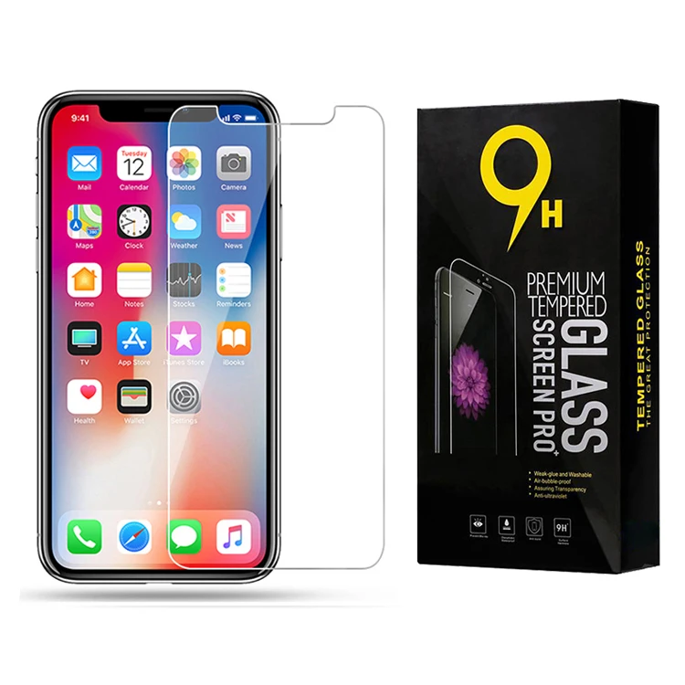 

Amazon Hot 9H 2.5D Clear Tempered Glass Screen Protector Film For Iphone 11 Pro Max X Xr Xs Max Screen Guard Protector Celular, Crystal clear