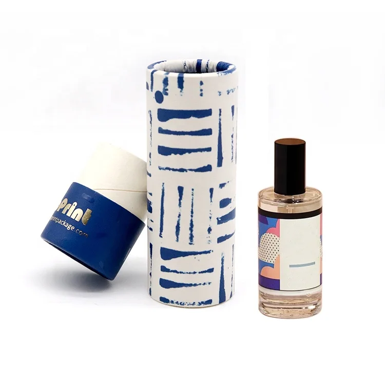 
Luxury French Perfume Bottle Packaging Cardboard Cylinder Round Paper Box With Custom Logo 