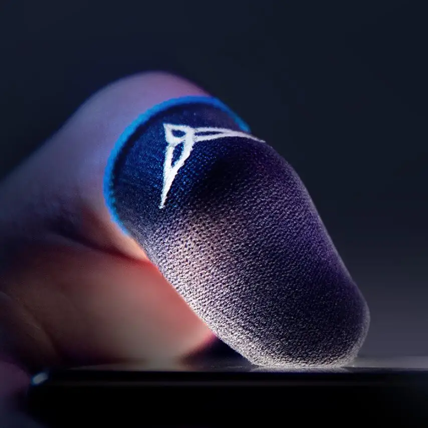 

High Quality Mobile Phone Game Finger Protection Sleeves Touch Screen Sweatproof Armed To Your Finger Tips, Blue+black/ black+yellow