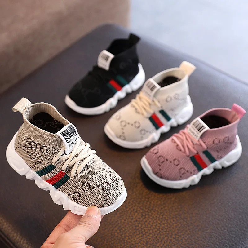 

2021 Spring autumm breathable casual sport fly knit shoes kids children shoes