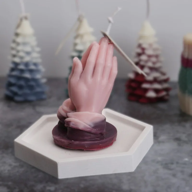

Diy Hands Folded Prayer Aromatherapy Candle Silicone Mold