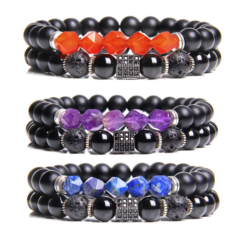 

2020 New Hot Sell Product 8mm Gemstone Energy Bracelet For Men Women Natural stone Lava Bead Essential Oil Bracelet