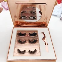 

Eyelashes with custom lash boxes make your own brand Handmade 3D mink eyelashes