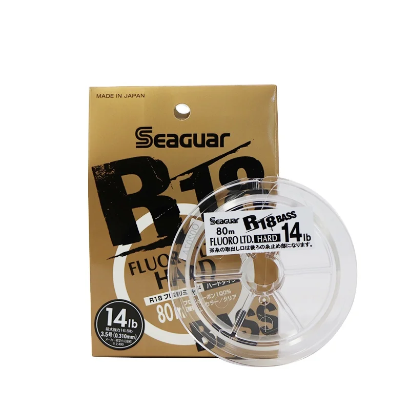 

Seaguar R18 Fluoro ltd HARD 80m Fluorocarbon Line Super Strong for fishing tackle Fly Fishing Line, Transparent