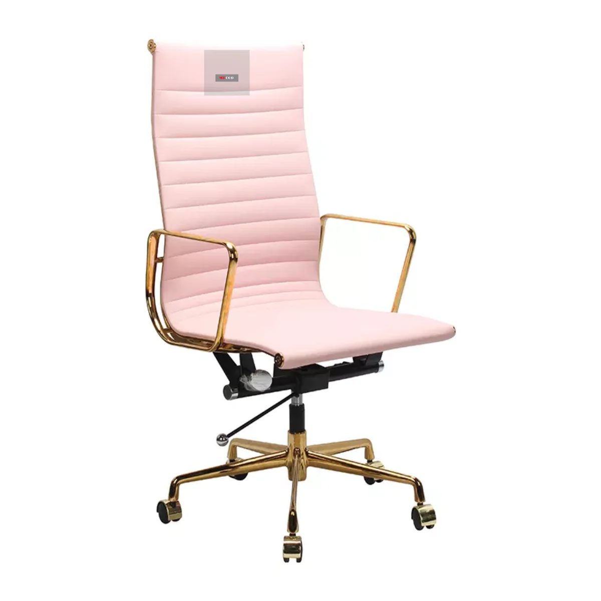 Luxury Rose Gold Office Chair Pink Leather Home Office Chair