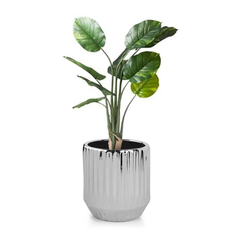 

Wholesale Simple Decoration Art Flower Pots Vase Silver Floor Vases Planter Pots Ceramic Pots European, White