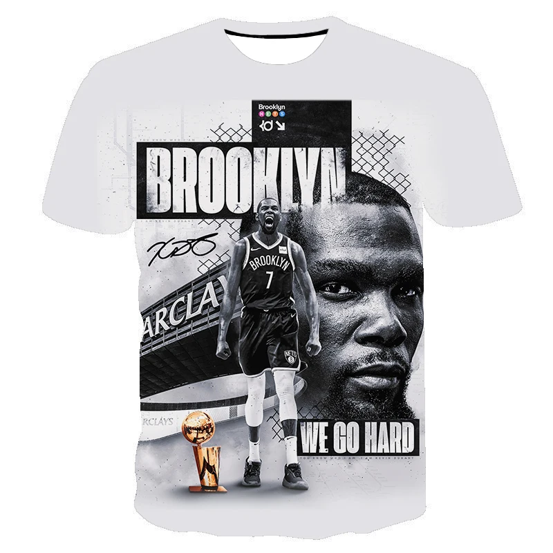 

Custom wholesale MVP Reaper Kevin Durant 3D printed T-shirt Nets newest jersey no.7 KD men's T-shirt, Multi
