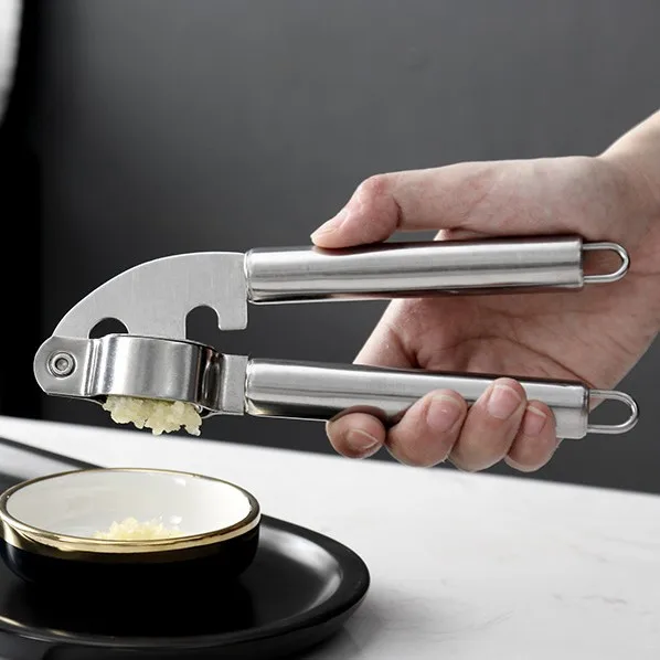

Hot Selling Garlic Press Gadget Korean Kitchen Tools Stainless Steel Garlic Press Rocker Set