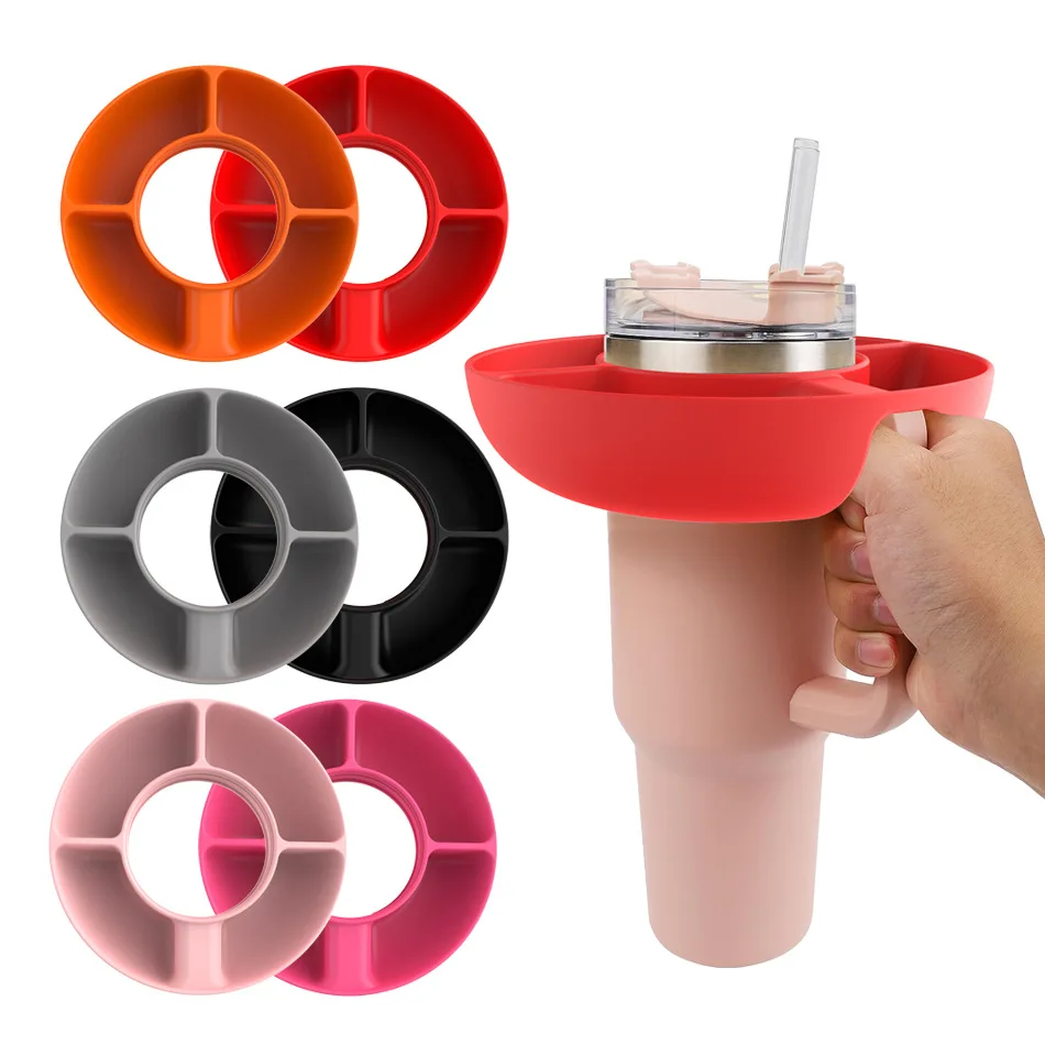 

BPA-free Reusable Silicone Snack Ring 40 Oz Stanley Cup Silicone Sanck Tray Tumbler Accessories Food Grade Silicone Snack Bowls