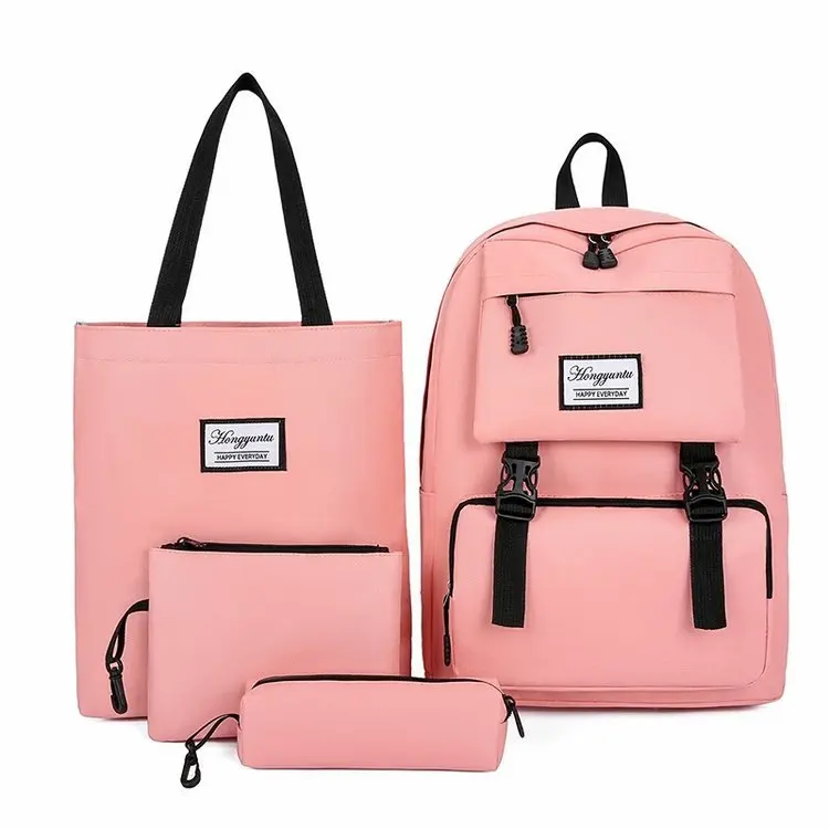 

2021 Fashional Design School Backpack Set 4pcs Bag Girls Ins Korean Version Fashion Travel Student Schoolbag, More than 5 colors or customized