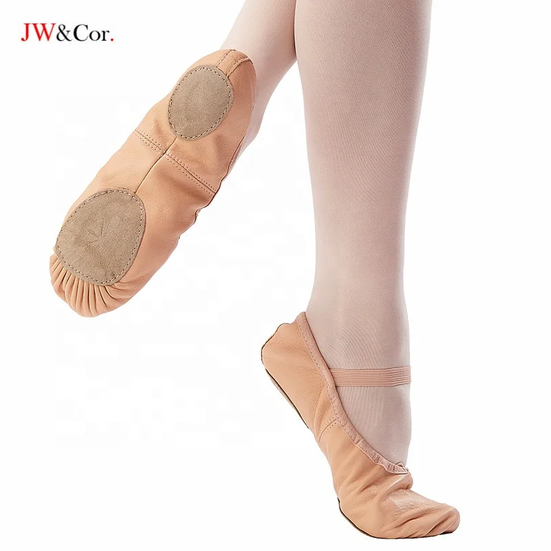 JW Genuine Leather Pink Dance Ballet Shoes With Split Sole