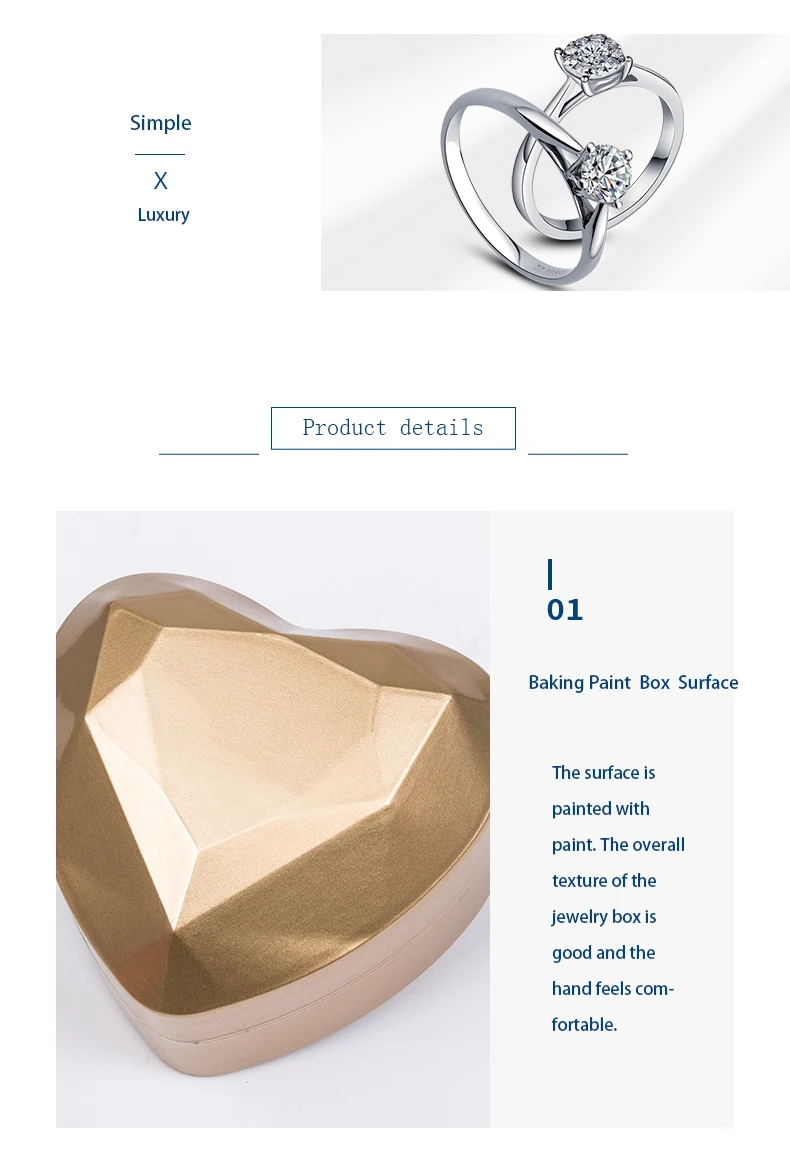 Engage Wedding Ring White Led Jewelry Box Heart Shape Blue Gold Red Led