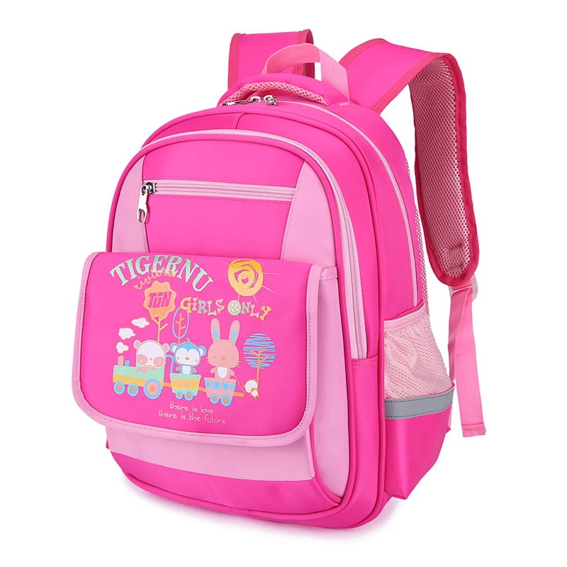 

Tigernu new arivals primary school student teenager leisure high quality wholesale boys girls waterproof cartoon bag backpack, Pink;blue