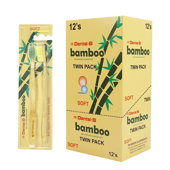 

2 Pack Eco-Friendly Biodegradable Bambu Teeth Brush Custom Charcoal Bamboo Toothbrush