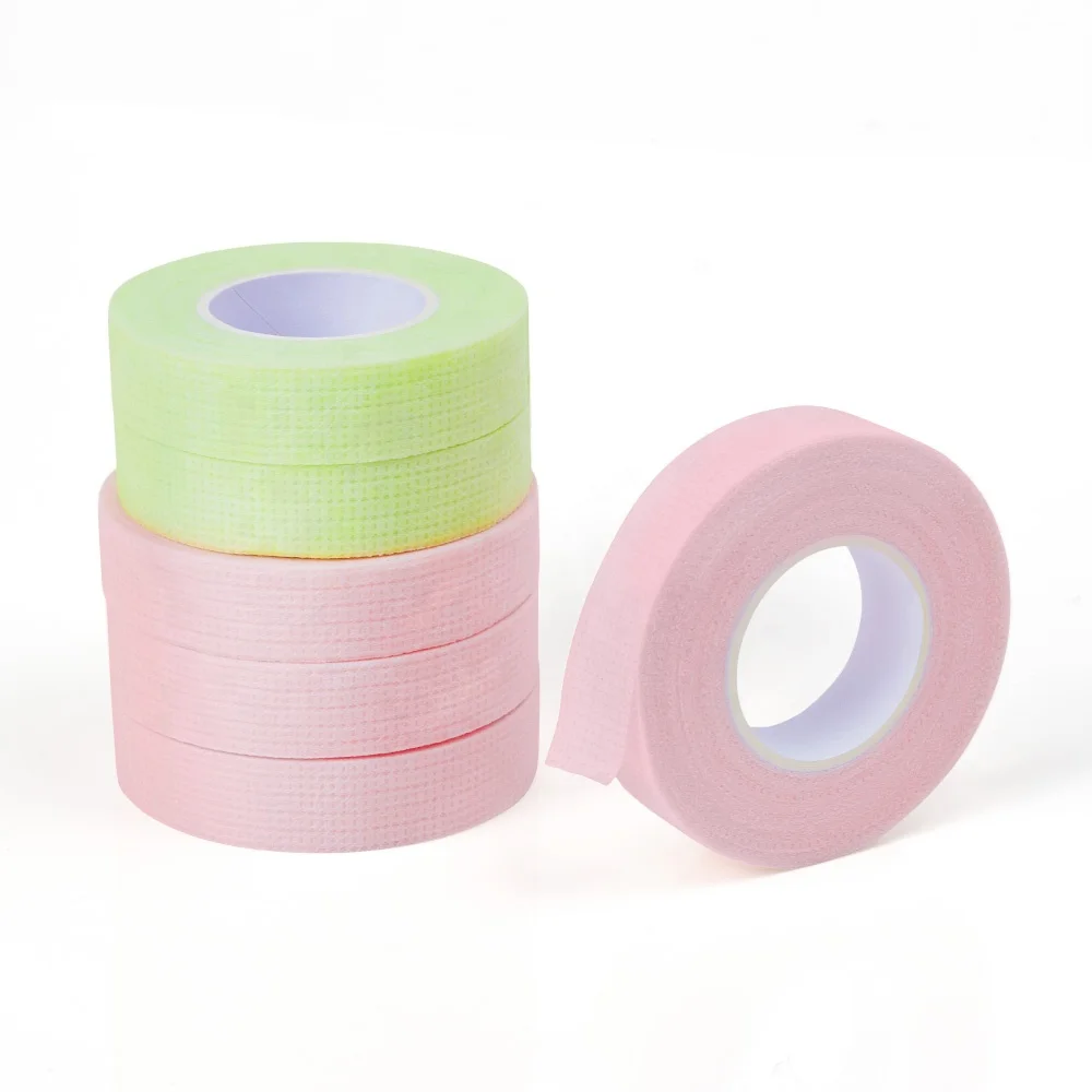 

9M Eyelash Extension Adhesive Tape Green Breathable Medical Non-woven Fabric False Lashes Patch Under Eye Pad Paper Sticker Tape, Green,pink