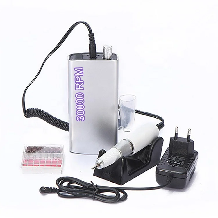 

Professional nail tool manufacturer 30000 rpm safe portable electric rechargeable machine nail drill, White,black silver,red,pink color