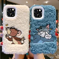 

New Hot Sale Cute Cartoon Furry Case for iPhone 11 Pro 5.8" Faux Fur Warm Plush Phone Cover for Girls Winter