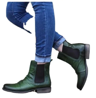 

2020 hot style medium cylinder color brush square head thick bottom female ankle boot new autumn/winter, As shown in figure