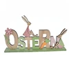 The best selling products handmade wooden double bunny pattern wood letter decor for Ostern Easter decoration wooden decor
