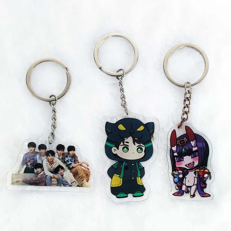 

Freely Samples Cheap Price Custom Cute Charm no mold fee Cartoon Anime acrylic Keyring keychain