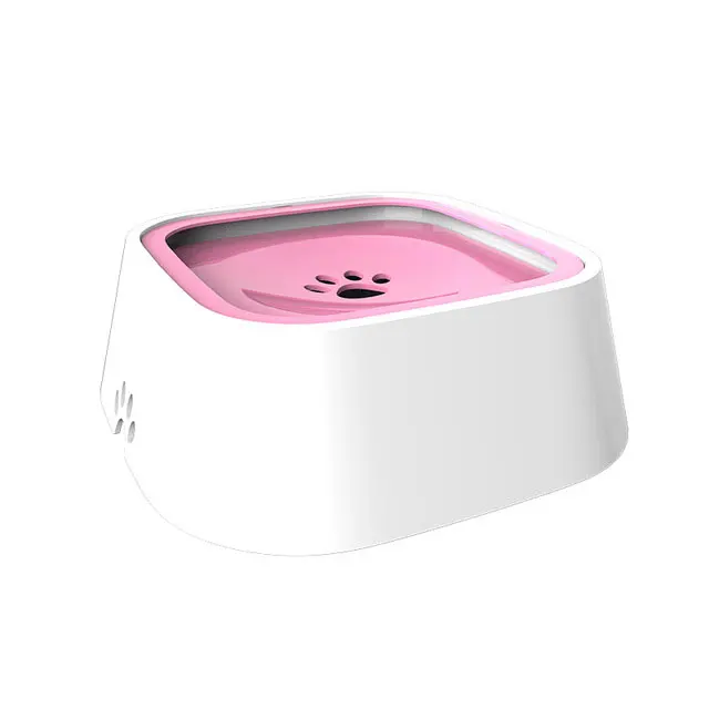 

Dropshipping Modern Plastic White Insulated Dog cat square drinking Comederos Para Perros Automatic Pet Water Feeder, Pink