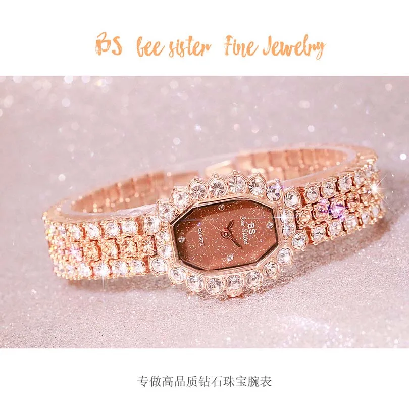 

2020 Top Brand Luxury Woman Wrist Watch Rose Gold Ladies watch Diamond Jewelry Bracelet For Women