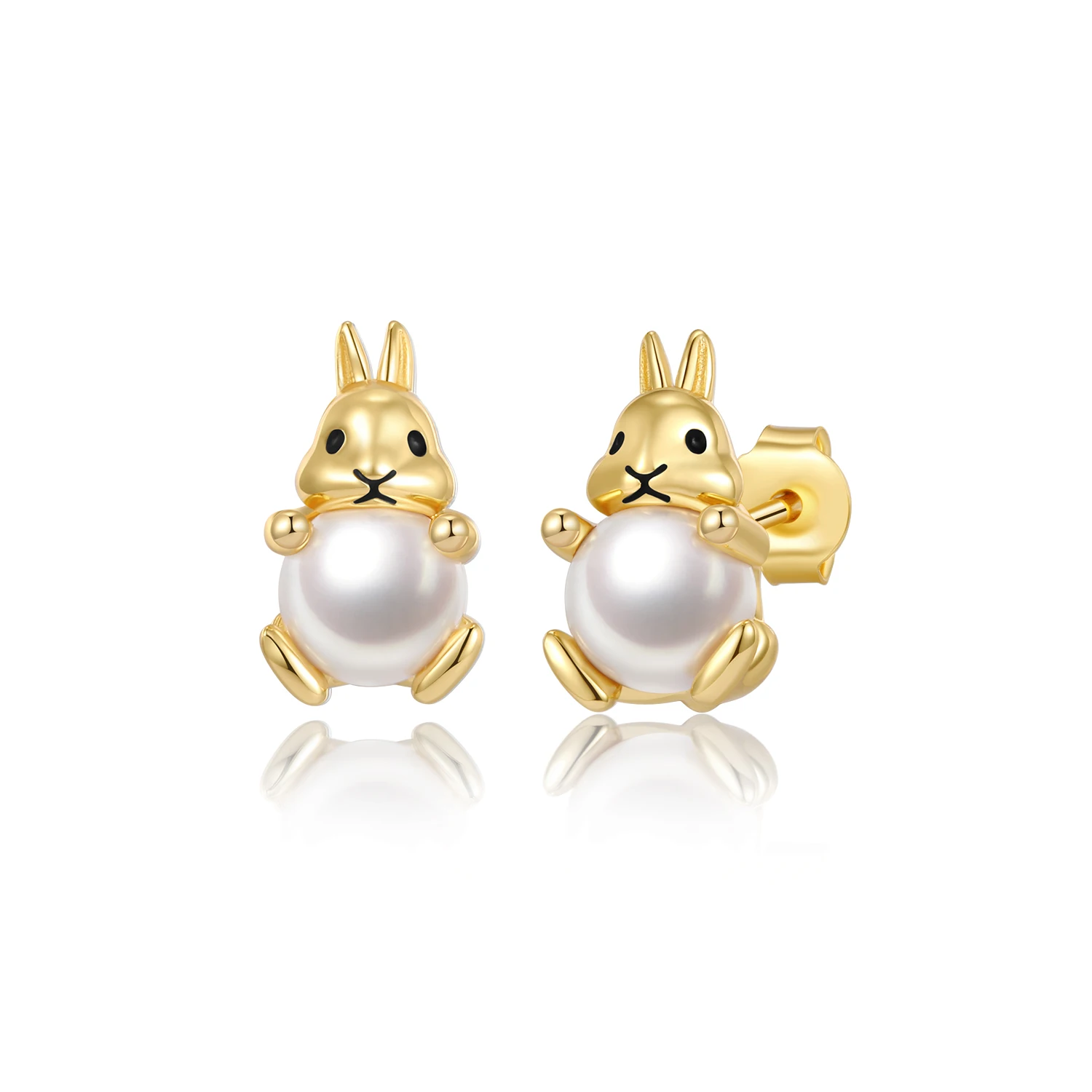 

CDE YE1759 925 Sterling Silver Jewelry Animal Earring Wholesale Rhodium&18K Gold Plated Children's Rabbit Cute Girl Earrings